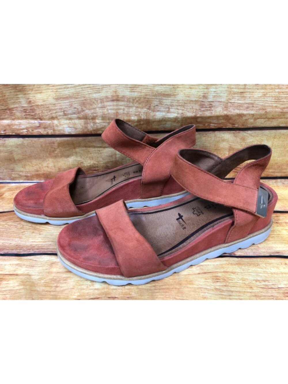 Tamaris Leather TOUCH IT Wedge Ankle Strap Open Toe Sandals Womens 38 (6k53)